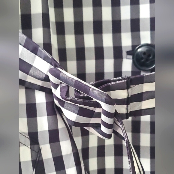 ANNE KLEIN-size 10- plaid trench coat - Knee Length Belted - Picture 12 of 12